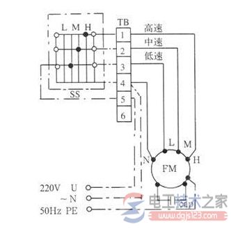 单相三速电机接线图